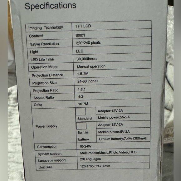 LED Projector new in the box - Picture 3 of 4